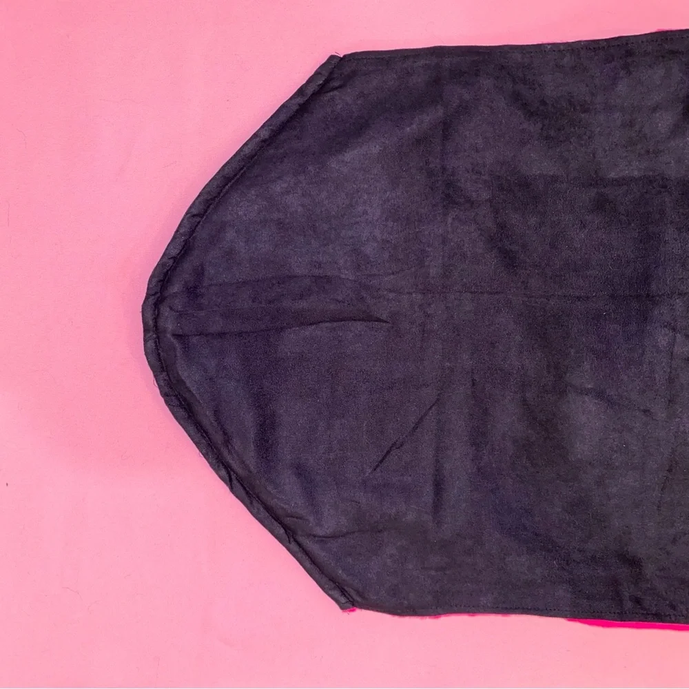 Hot Pink Pet Velour Sling Carrier Knapsack Blanket Reversible Black Faux Fur - Picture 11 of 13
